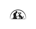 Dog trainer silhouette logo design.