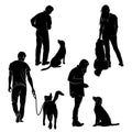 Dog Training Vector Silhouette Stock Vector