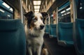 Dog transportation in public transport Royalty Free Stock Photo