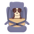 Dog travel car icon cartoon vector. Road seat Royalty Free Stock Photo