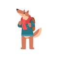 Dog traveling with backpack, animal cartoon character on vacation vector Illustration on a white background Royalty Free Stock Photo