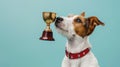 The dog with a trophy.AI generated image Royalty Free Stock Photo