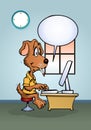 Dog using computer Royalty Free Stock Photo