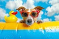 dog vacation, AI generated Royalty Free Stock Photo