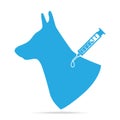 Dog vaccine to prevent illness icon, medical concept