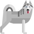 Dog vector, alaskan malamute husky wolf icon