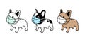 Dog vector face mask covid-19 french bulldog coronavirus virus pm 25 icon logo pet symbol cartoon character doodle illustration de