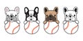 Dog vector french bulldog baseball icon ball character cartoon pet logo puppy illustration Royalty Free Stock Photo