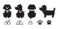 Dog vector french bulldog cartoon character paw icon puppy breed logo bowl poo dog food illustration doodle graphic