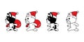 Dog vector french bulldog christmas icon santa claus hat running puppy pet cartoon character symbol tattoo stamp illustration clip