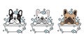 Dog vector french bulldog bath shower cartoon character icon logo breed illustration