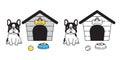 Dog vector french bulldog house bowl ball cartoon character icon logo illustration