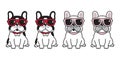 Dog vector french bulldog sunglasses icon cartoon character puppy logo illustration doodle Royalty Free Stock Photo