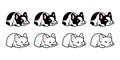 dog vector french bulldog crouch sleeping hungry face icon cartoon character puppy pet doodle symbol tattoo illustration clip art