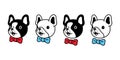 Dog vector french bulldog icon face head bow tie pet puppy cartoon character symbol doodle illustration design Royalty Free Stock Photo