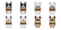 Dog vector french bulldog icon hamburger food puppy character cartoon pet symbol tattoo stamp isolated illustration scarf design c