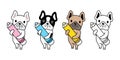 Dog vector french bulldog icon pencil color pen puppy pet character cartoon symbol scarf illustration doodle design