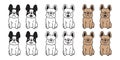 Dog vector french bulldog puppy bone icon cartoon character symbol breed illustration doodle design