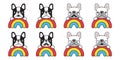 Dog vector french bulldog rainbow puppy head pet icon cartoon character symbol breed illustration design