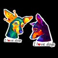 Dog vector funny little home eared