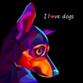 Dog vector funny little home eared background