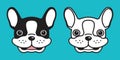 Dog vector icon french bulldog cartoon character pug head smile illustration logo Royalty Free Stock Photo