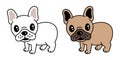 Dog vector icon logo french bulldog pug cartoon character illustration doodle