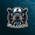 Dog vector mascot logo design with modern illustration concept style for badge, emblem and tshirt printing. bulldog illustration Royalty Free Stock Photo