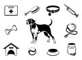 Dog vet clinic icons Royalty Free Stock Photo