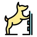 Dog waiting walk icon vector flat Royalty Free Stock Photo