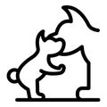 Dog walk family icon outline vector. Pet puppy