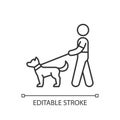 Dog walker linear icon