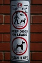 Dog walker's warning of penalty fares. Royalty Free Stock Photo