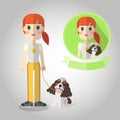 Dog walking Mascot cartoon great for any use. Vector EPS10.