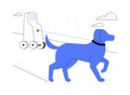 Dog walking robot abstract concept vector illustration.