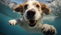 dog in the water swimming generated by AI