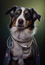 Dog wearing doctor uniform. Pet healtcare concept. Helthy animals and veterinary. Generative Ai