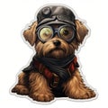 Steampunk Yorkshire Terrier Sticker: Unique Art Inspired By Noah Bradley And Artgerm