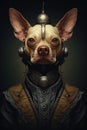Dog Wearing Helmet With Headphones Royalty Free Stock Photo
