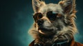 Sunglasses-wearing Dog In Cinema4d Style: A Photo-realistic And Innovative Artwork