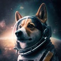 A dog wearing a space suit. Generative AI Royalty Free Stock Photo