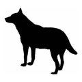 Dog wolf black silhouette isolate on white background vector illustration Royalty Free Stock Photo