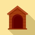 Dog wood house icon, flat style Royalty Free Stock Photo