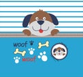 dog woof print vector art design