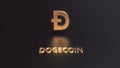 Doge coin. Digital currency golden icon