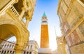 Doge`s Palace and Campanile on San Marco square, Venice Royalty Free Stock Photo