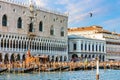 Doge`s Palace and gondolas pier near Piazza San Marco, Venice, I Royalty Free Stock Photo