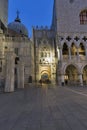 Doge`s Palace at night. St Mark Square in Venice, Italy. Royalty Free Stock Photo