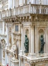 Doge`s Palace or Palazzo Ducale closeup, Venice, Italy. It is famous landmark of Venice. Nice ornate facade of old Doge`s house Royalty Free Stock Photo