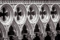 Doge`s Palace or Palazzo Ducale detail in black and white, Venice, Italy. It is old famous landmark of Venice Royalty Free Stock Photo